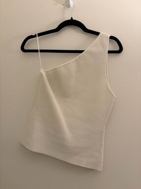 Babaton One-Shoulder Ribbed Camisole - Cream